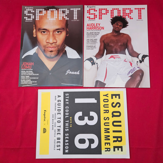 BUNDLE 3x Esquire & Esquire Sport Quarterly Magazines 2001 Job Lot (BJL0120)