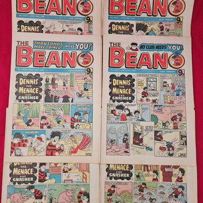 BUNDLE 10x THE BEANO Comics Job Lot 1981 Dennis the Menace (BJL0124)