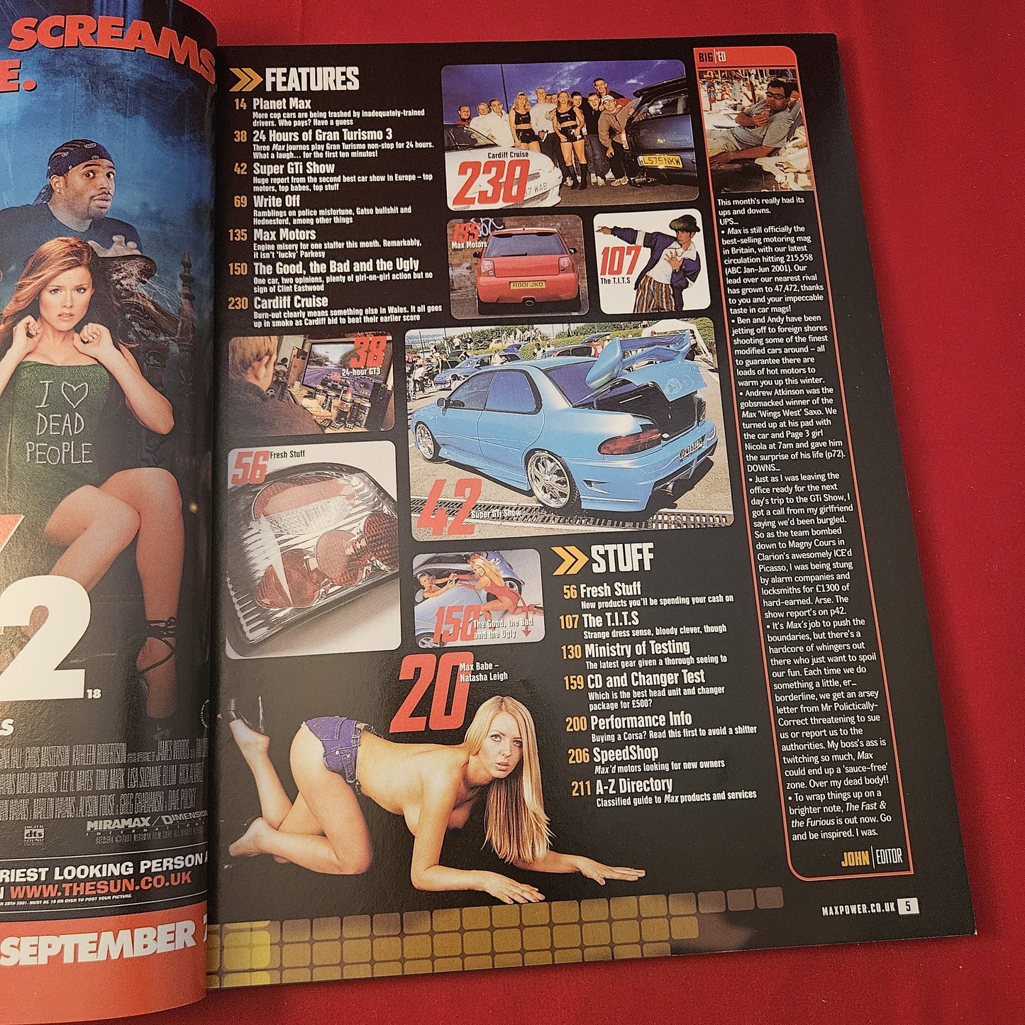 Max Power Magazine October 2001 (1235) Fiat Punto Max Babe Natasha Leigh