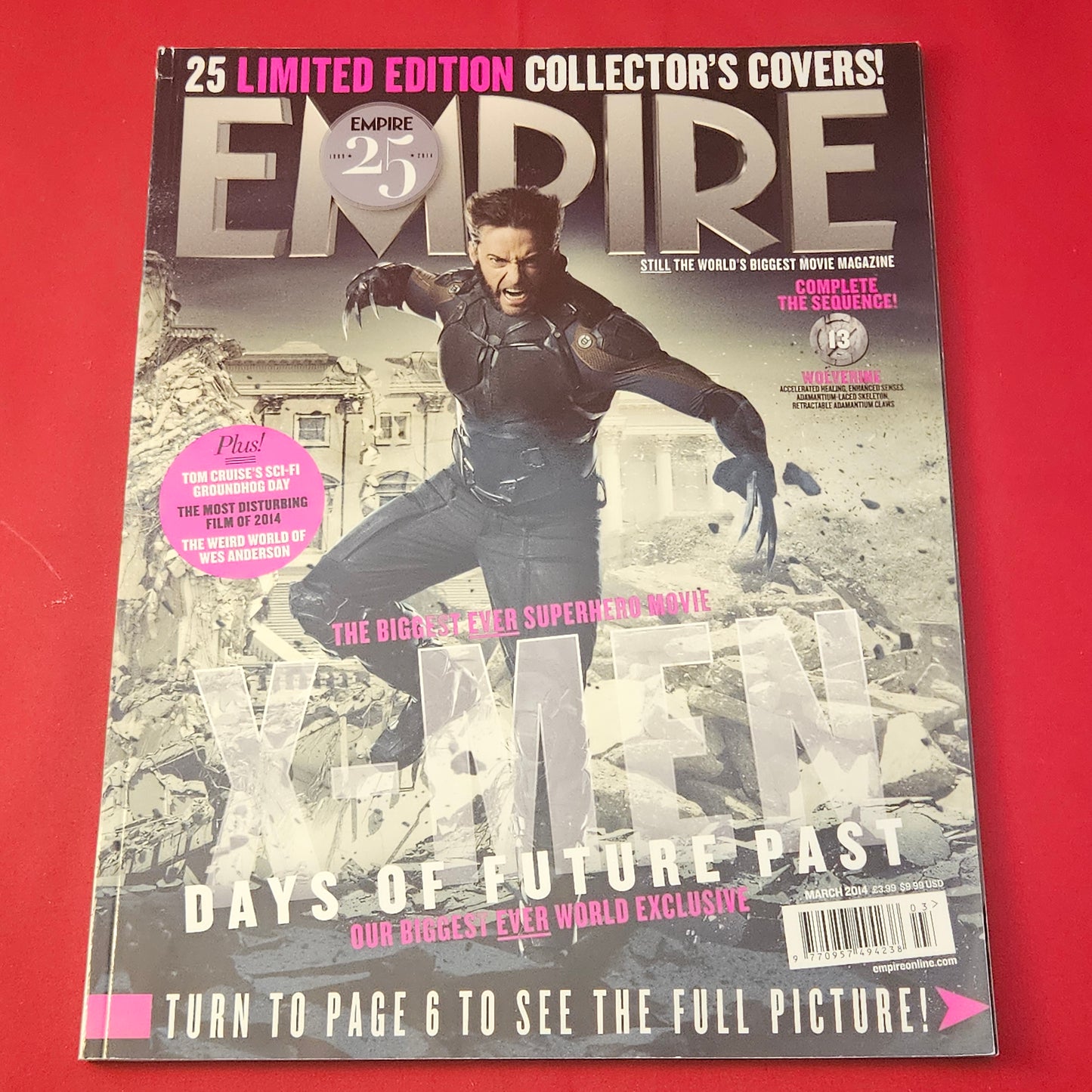 Empire Magazine March 2014 (1179) X-Men Days Future Past Wolverine Cover 13 VGC