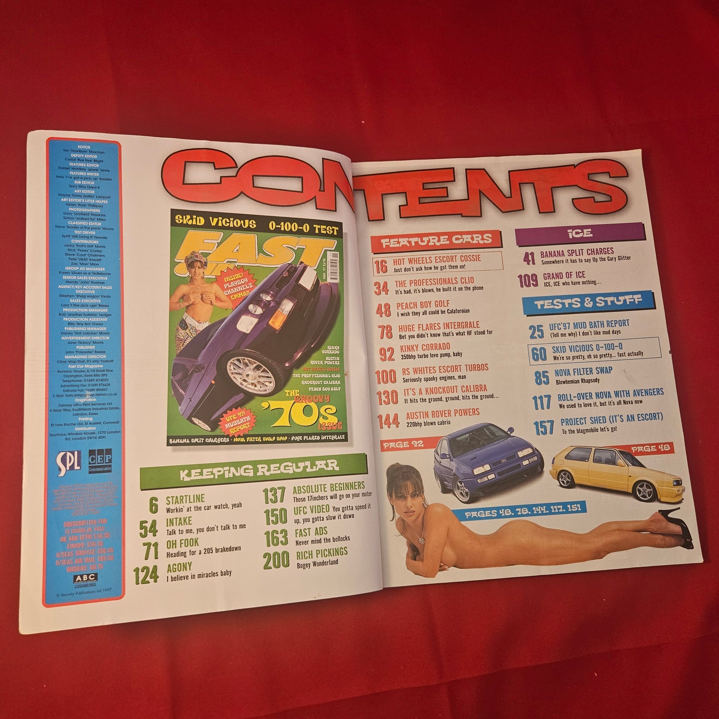 Fast Car Magazine November 1997 (1239) Peach Boy Golf Lancia Integrale Escort Cossie
