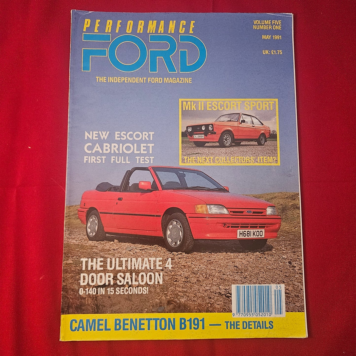 Performance Ford Magazine May 1991 (1240) Vol 5 No 1 Escort Cabriolet Mk2 Sport