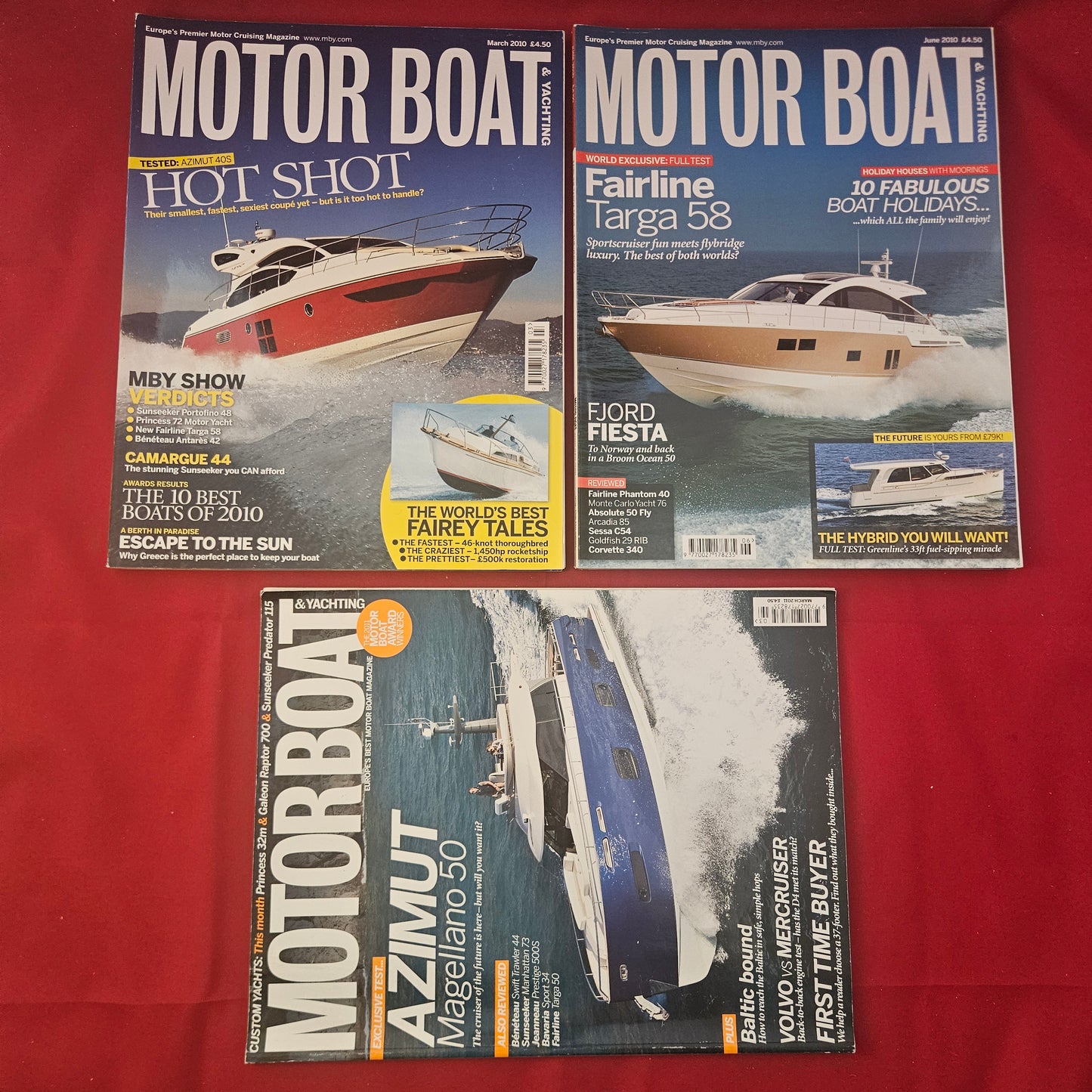 BUNDLE 5x MOTOR BOAT & YACHTING Magazines Job Lot 2010-2011 Azimut (BJL0127)