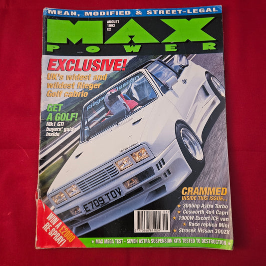 Max Power Magazine August 1993 (1247) Rieger Golf Cabrio Astra Turbo Capri