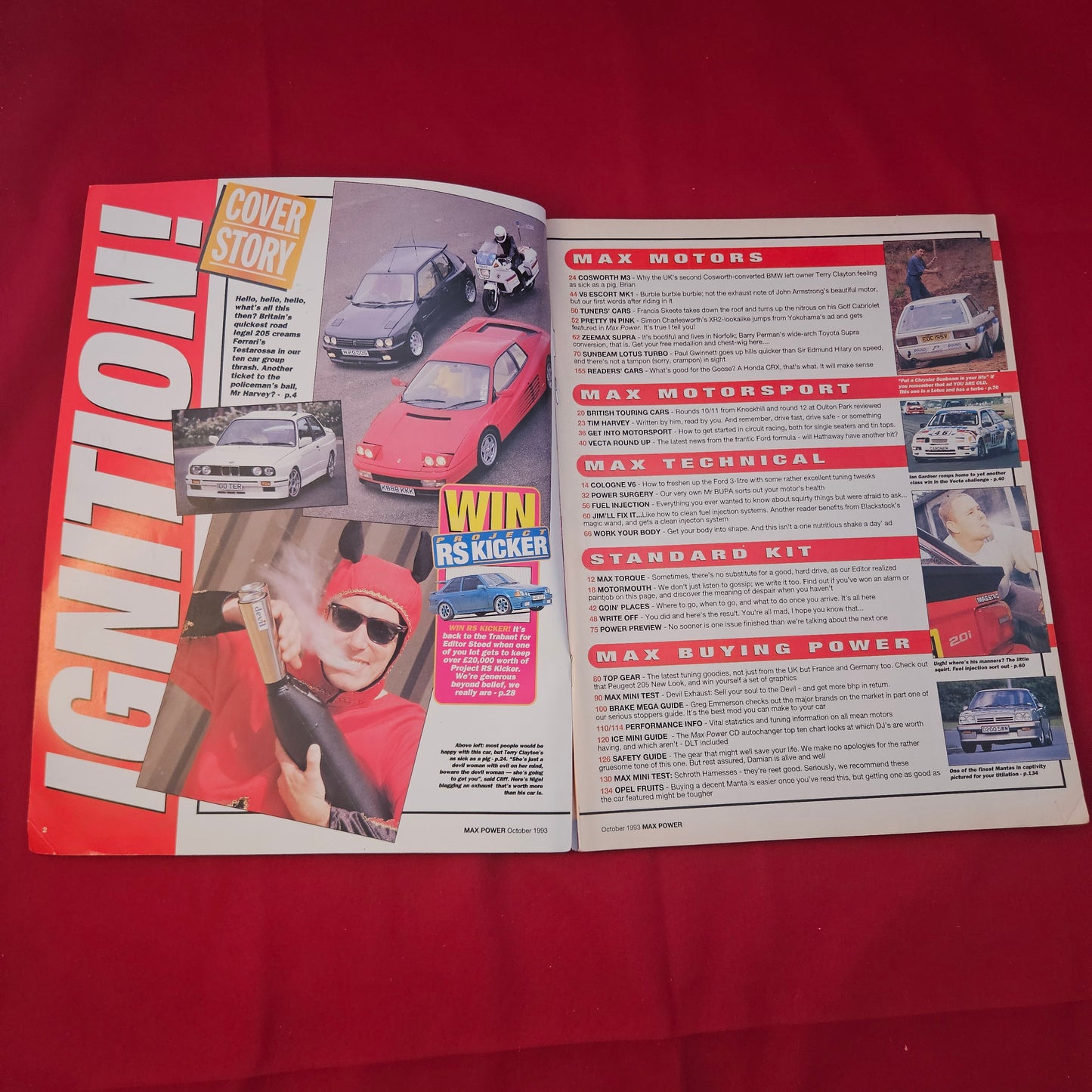 Max Power Magazine October 1993 (1247) 205 v Testarossa Lotus Turbo Cosworth
