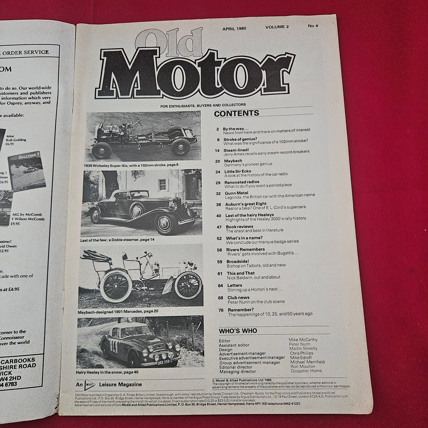 Old Motor Magazine April 1980 (1255) Vol 2 No 4 Maybach Healey Auburn Auburn