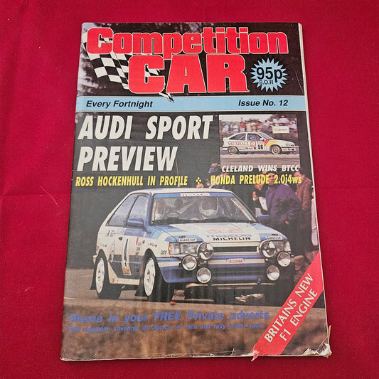 Competition Car Magazine 1989 (1255) Issue 12 Audi Sport Preview BTCC Honda