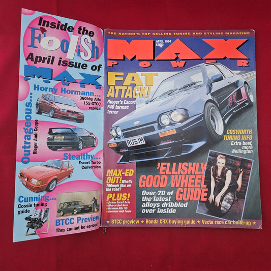 Max Power Magazine April 1994 (1267) Rieger Escort F40 Alfa 155 GTCC Cosworth