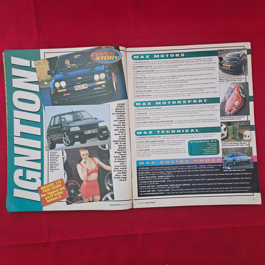 Max Power Magazine April 1994 (1267) Rieger Escort F40 Alfa 155 GTCC Cosworth