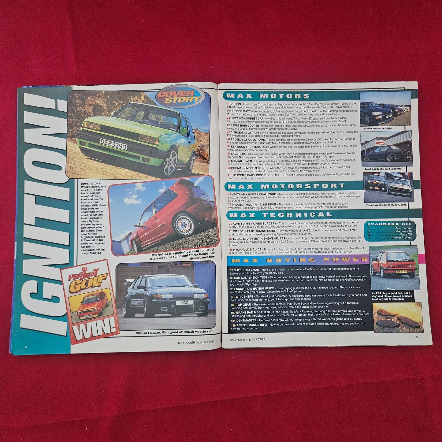Max Power Magazine December 1994 (1267) VW Jetta Fighter Rover V8 Sierra Cosworth