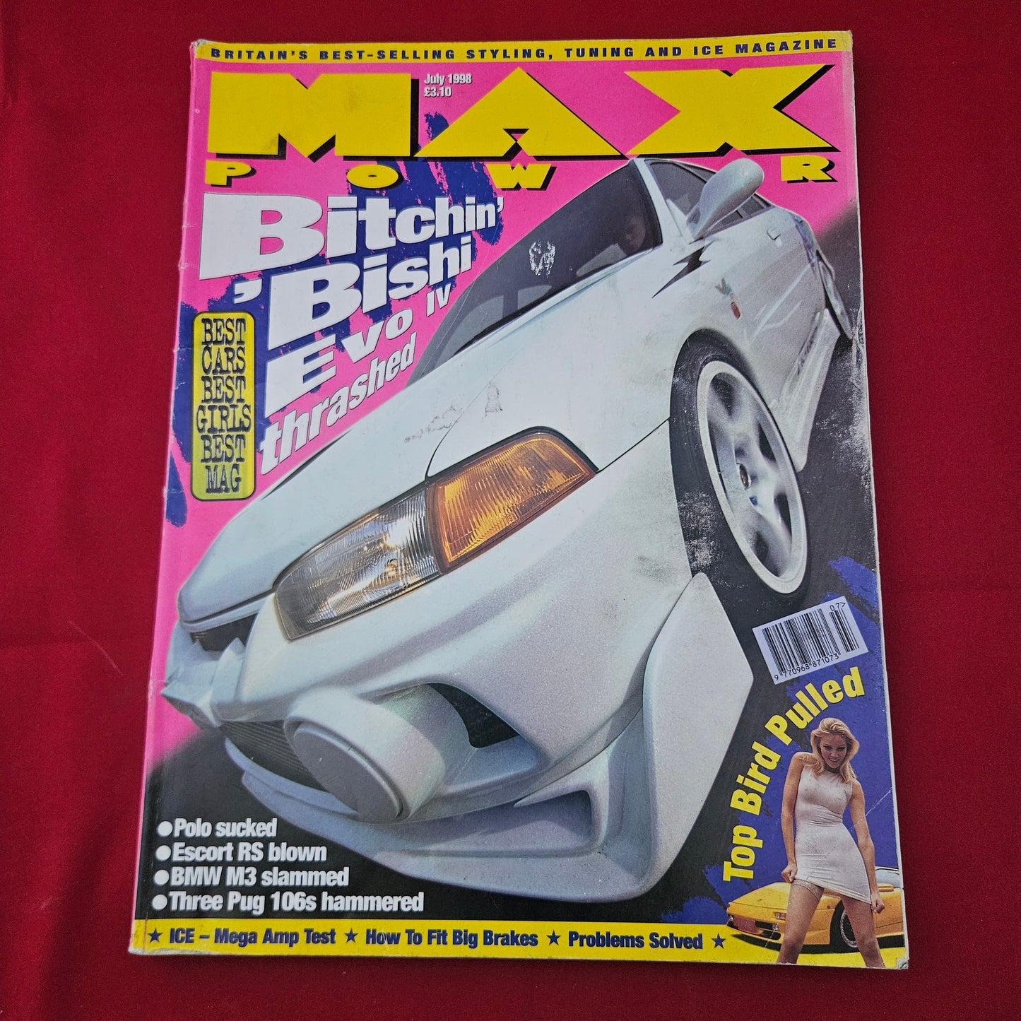 Max Power Magazine July 1998 (1268) Mitsubishi Evo IV BMW M3 Nissan Primera
