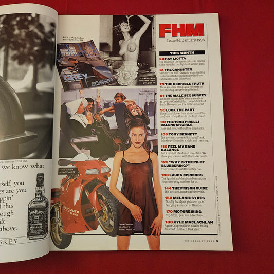 FHM Magazine January 1998 (1270) Melanie Sykes Pirelli Girls Laura Cisneros