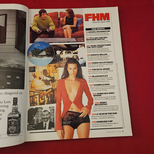 FHM Magazine April 1998 (1271) Jenny McCarthy Yasmin Le Bon Denzel Washington