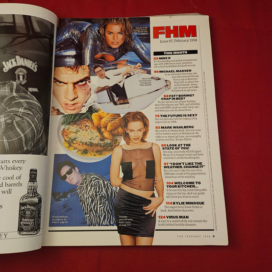 FHM Magazine February 1998 (1271) Kylie Minogue Mark Wahlberg Michael Madsen