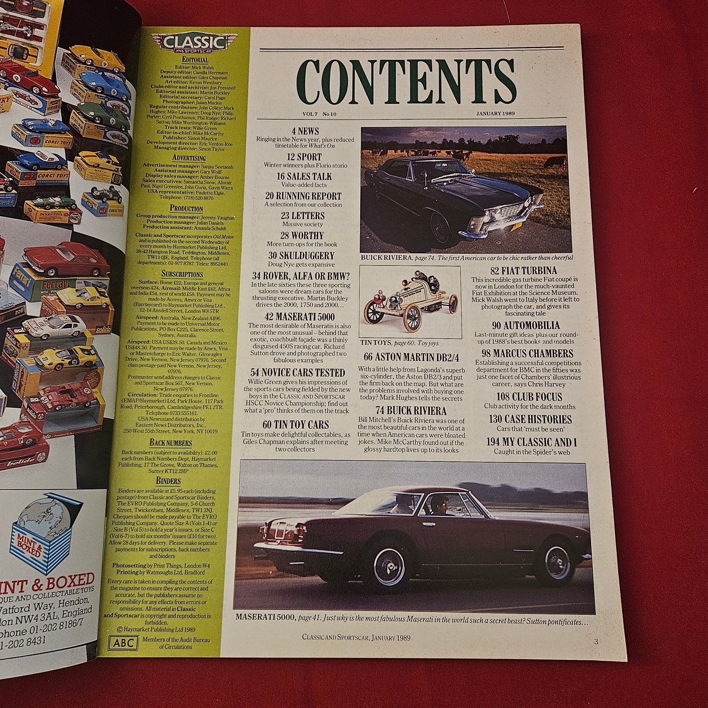 Classic & Sports Car Magazine January 1989 (1273) Fiat Turbina Maserati BMW