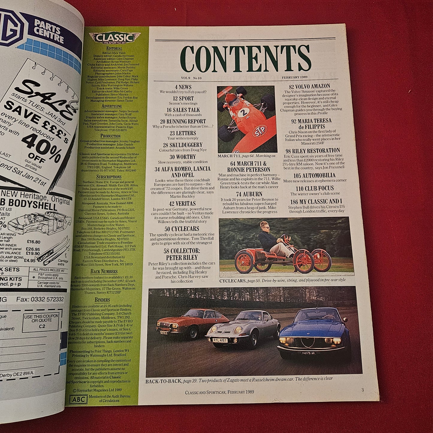 Classic & Sports Car Magazine February 1989 (1273) Healey Porsche Volvo Amazon
