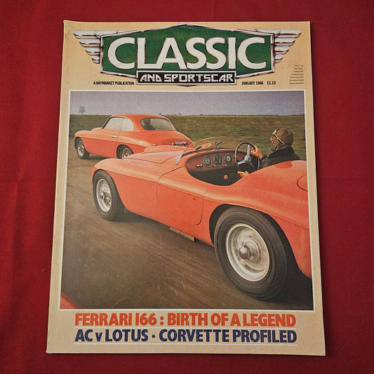 Classic & Sports Car Magazine January 1986 (1273) Ferrari 166 Corvette AC Lotus