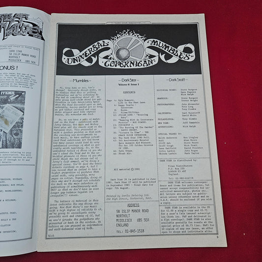 Dark Star Magazine June 1981 (1277) No 26 Teardrop Explodes Julian Cope Byrds