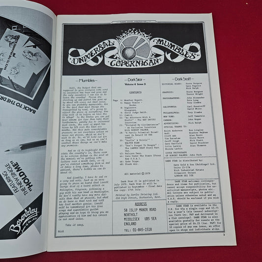 Dark Star Magazine July 1979 (1277) Vol 4 No 3 Kinks Ray Davies Robert Palmer