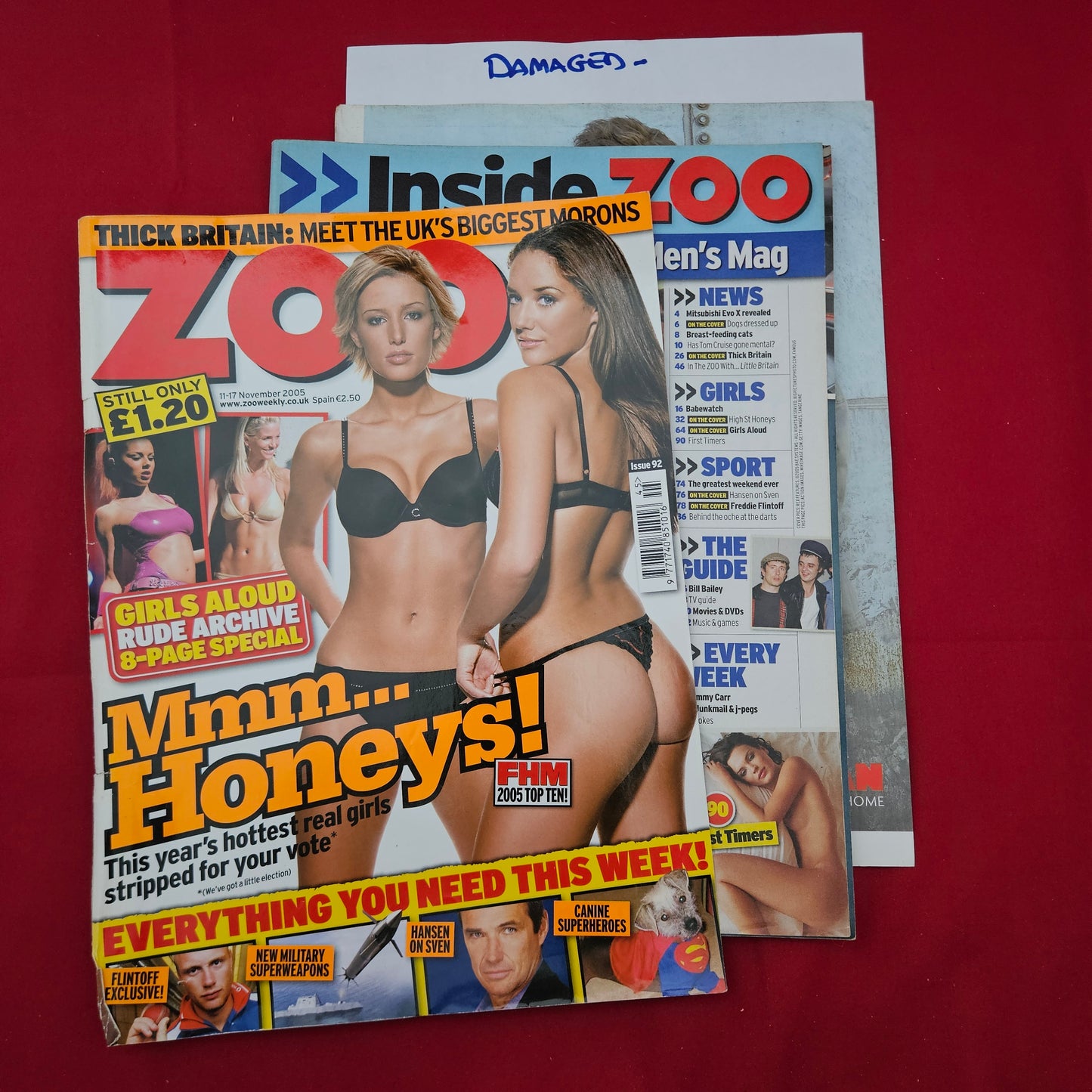 ZOO Magazine 11 - 17 November 2005 (1283) Girls Aloud Andrew Flintoff DAMAGED/READING