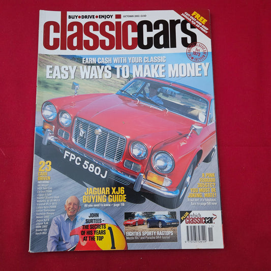 Classic Cars Magazine October 2002 (1285) Jaguar XJ6 John Surtees Pink Ferrari