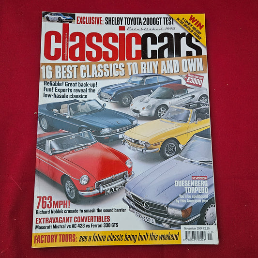 Classic Cars Magazine November 2004 (1285) 16 Best Classics Shelby Toyota MGB