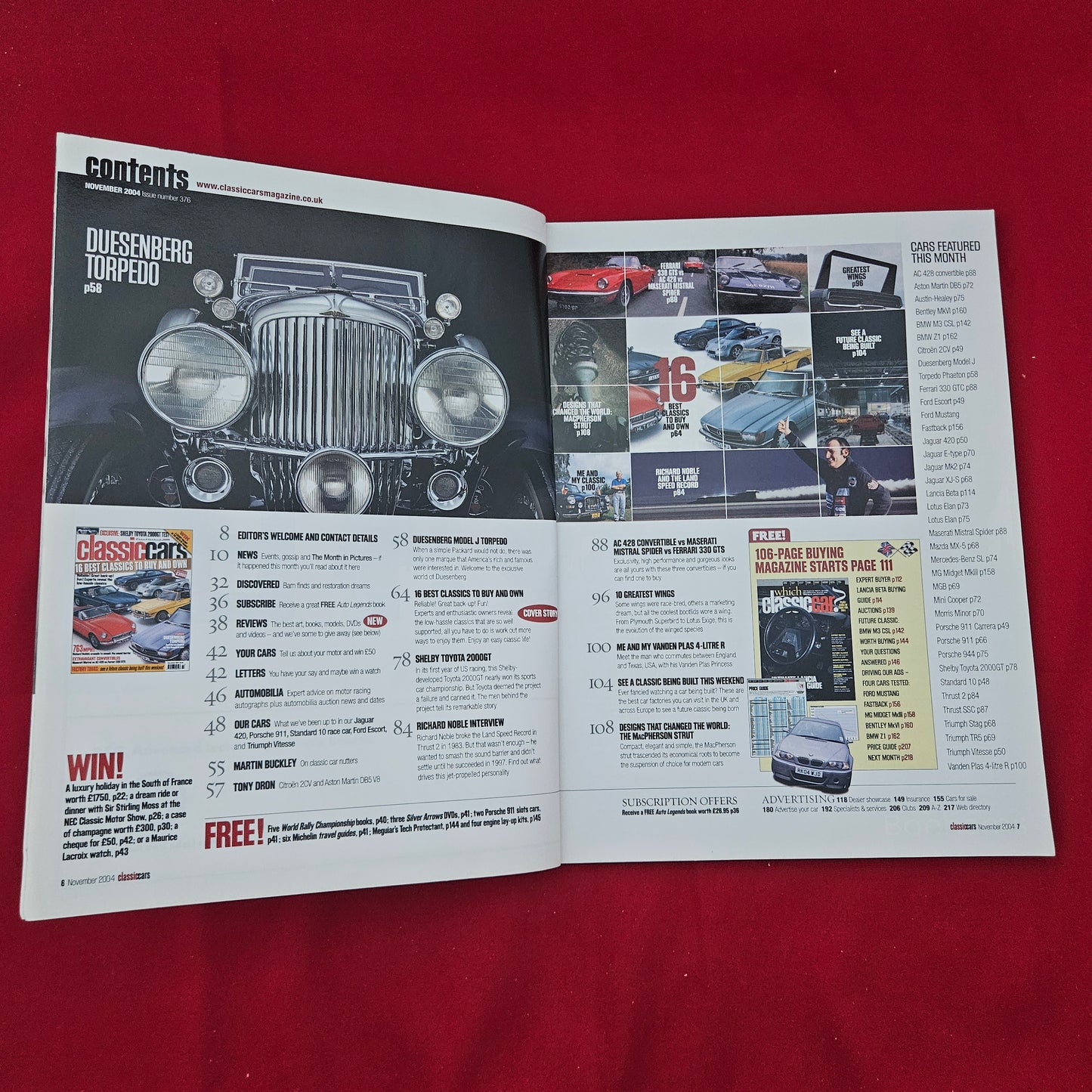 Classic Cars Magazine November 2004 (1285) 16 Best Classics Shelby Toyota MGB