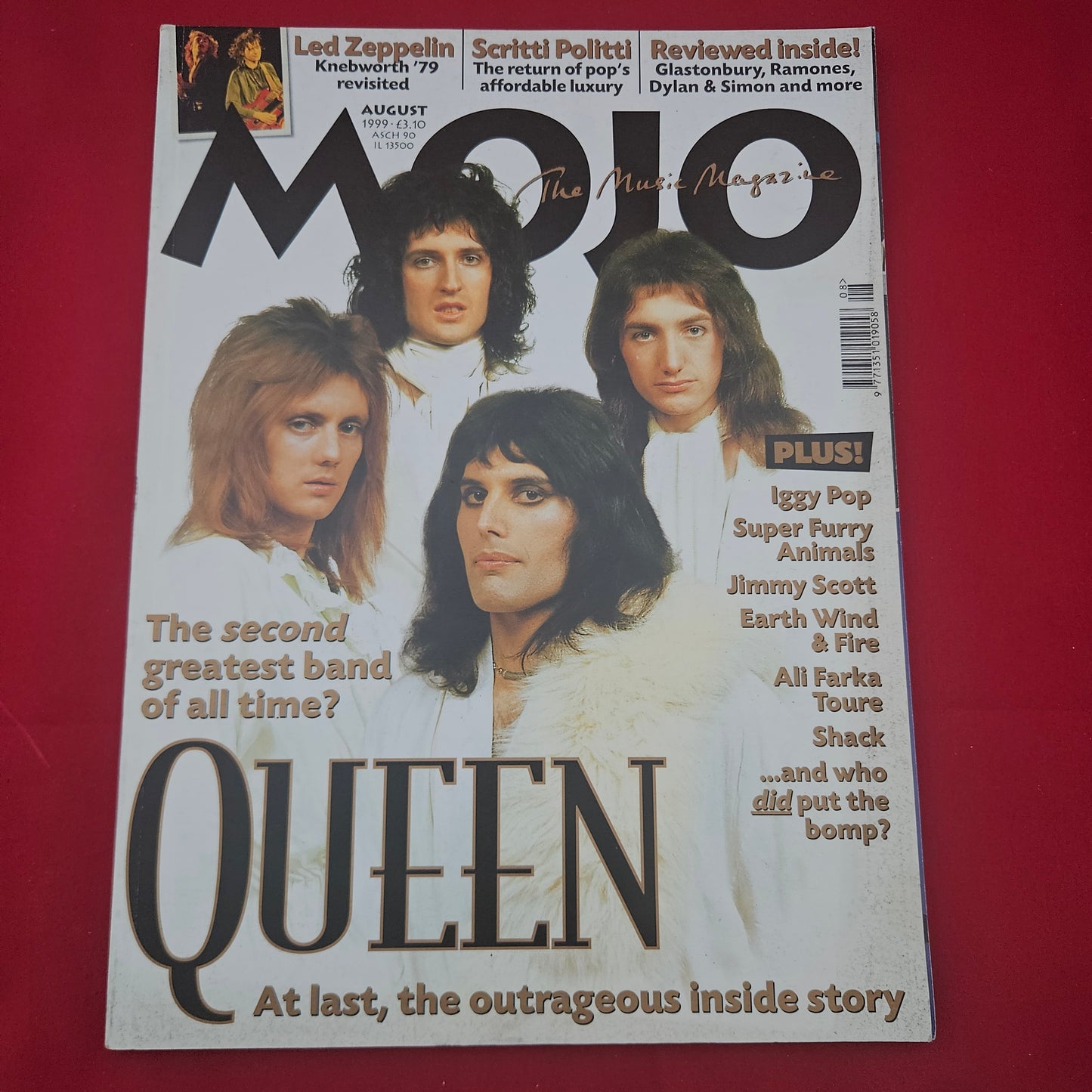 Mojo Magazine August 1999 (1287) Issue 69 Queen Led Zeppelin Iggy Pop
