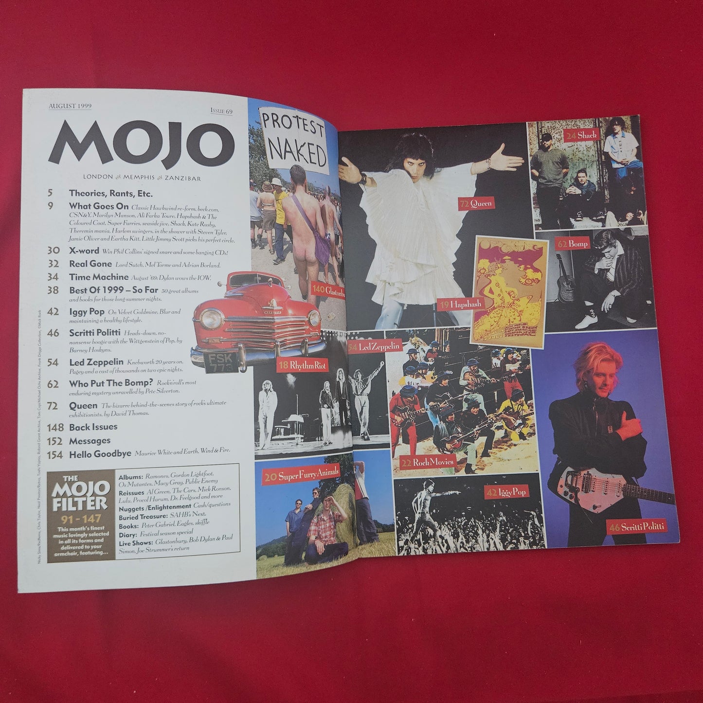 Mojo Magazine August 1999 (1287) Issue 69 Queen Led Zeppelin Iggy Pop