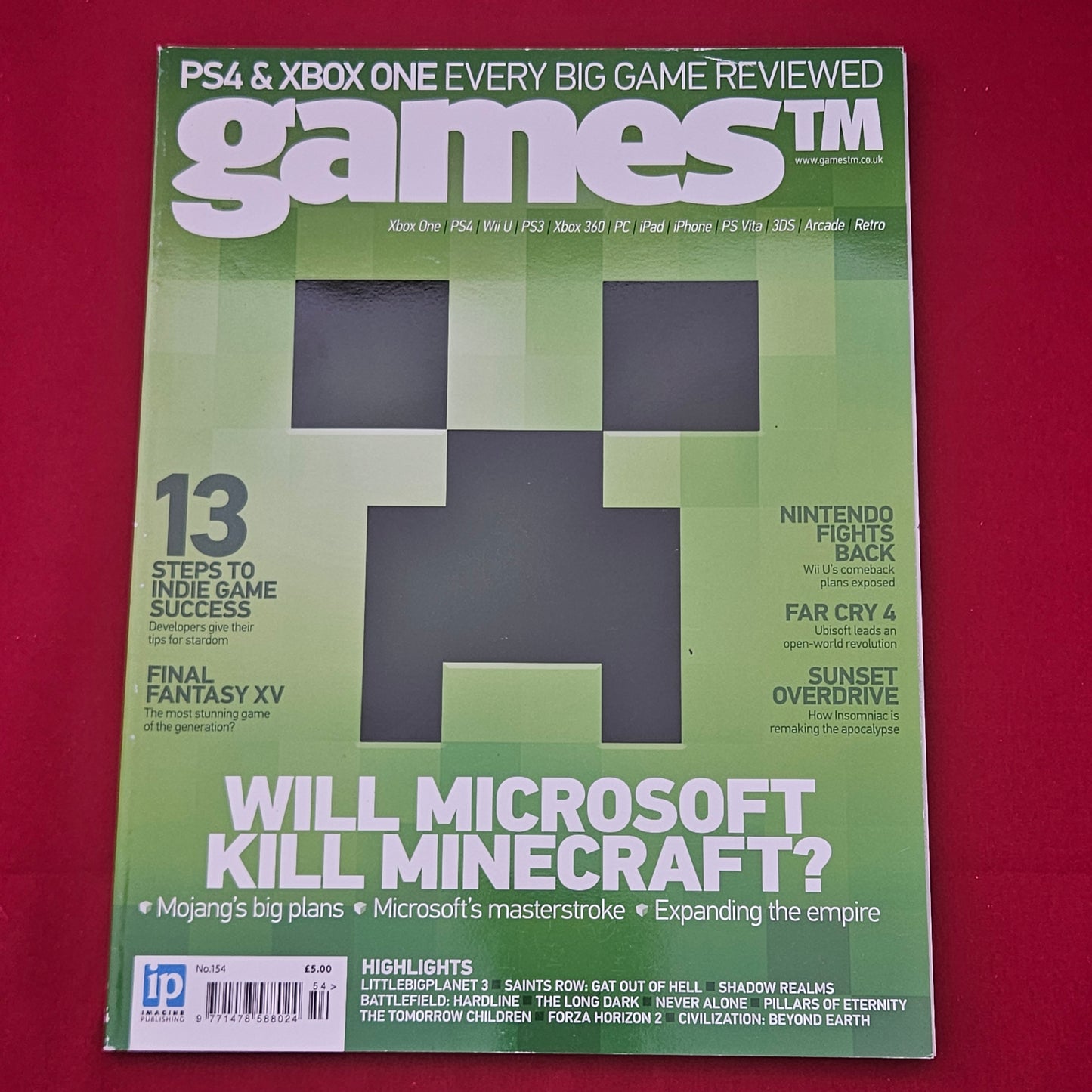 GamesTM Magazine Issue 154 (1289) Minecraft Microsoft Far Cry 4 Nintendo Wii U