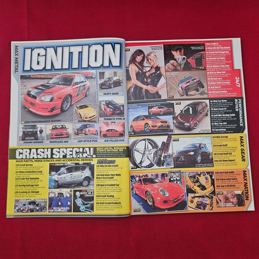 Max Power Magazine April 2006 (1293) APR Impreza STi Crash Special Tokyo Auto Salon