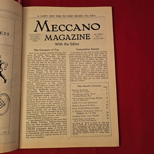 Vintage MECCANO Magazine January 1949 (004) Vol 34 No 1 Hornby Dublo Dinky Toys