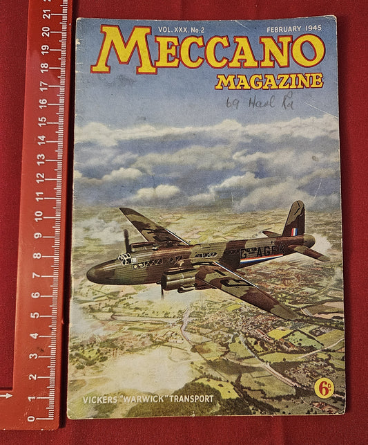 Vintage MECCANO Magazine February 1945 (004) Vol 30 No 2 Vickers Warwick WWII