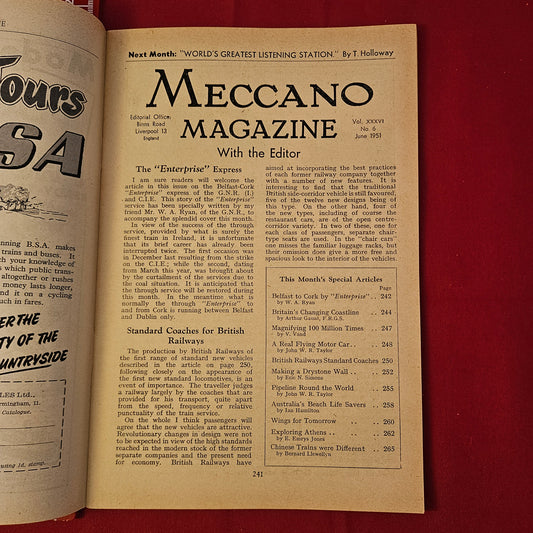 Vintage MECCANO Magazine June 1951 (004) Vol 36 No 6 Enterprise Train Irish Railway