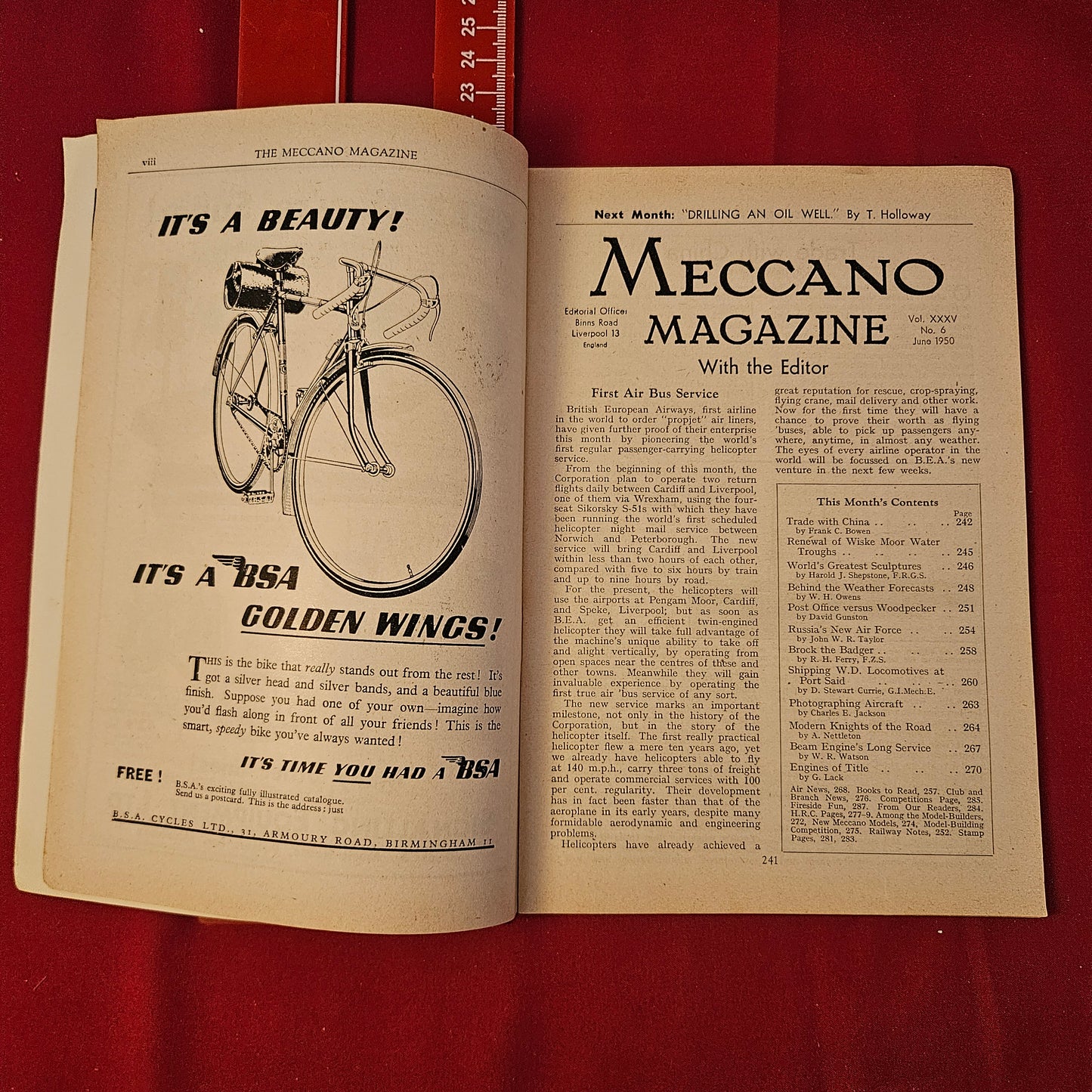 Vintage MECCANO Magazine June 1950 (004) Vol 35 No 6 Borrowdale Gears Outfit A