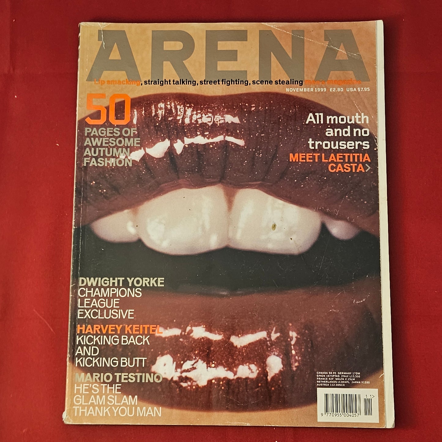 Arena Magazine November 1999 (1296) Laetitia Casta Harvey Keitel Rio Ferdinand
