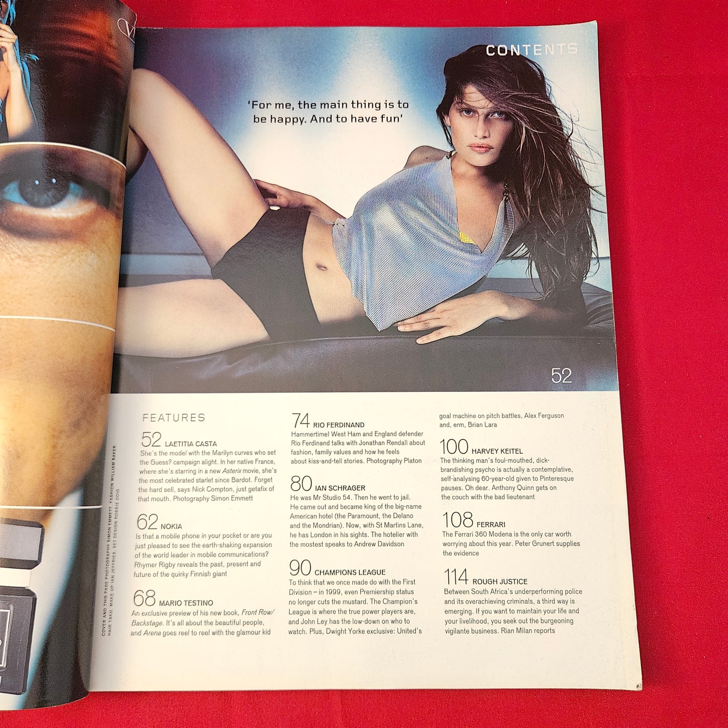 Arena Magazine November 1999 (1296) Laetitia Casta Harvey Keitel Rio Ferdinand