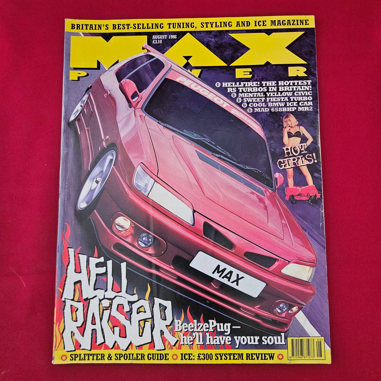MAX POWER Magazine August 1998 (1304) Hell Raiser Peugeot 306 Mk4 Golf GTI
