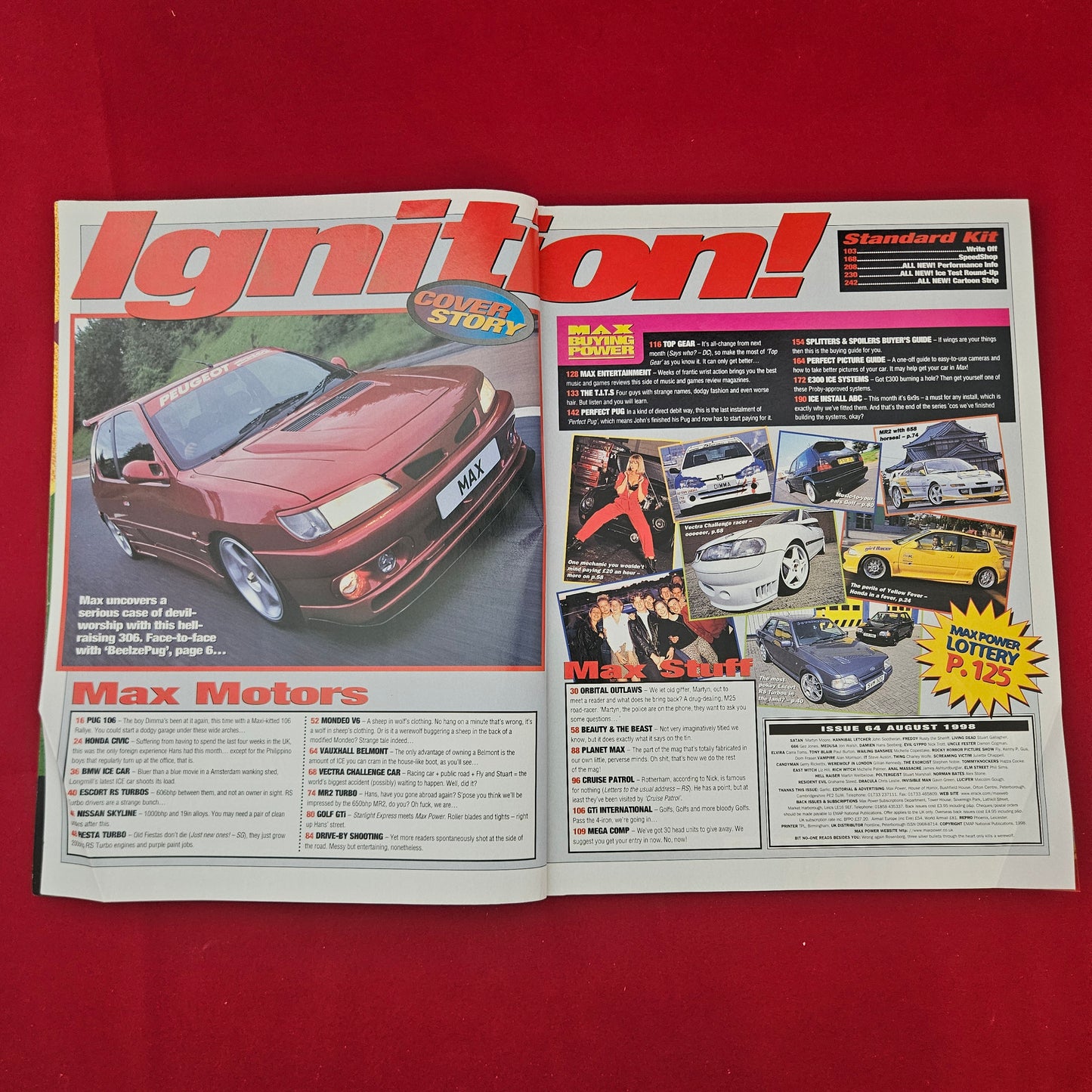 MAX POWER Magazine August 1998 (1304) Hell Raiser Peugeot 306 Mk4 Golf GTI
