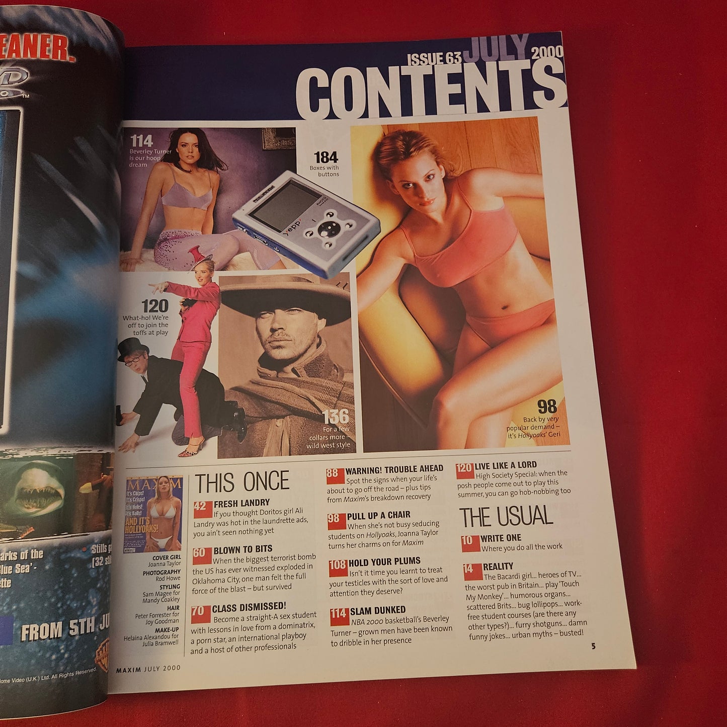 MAXIM Magazine July 2000 Issue 63 (1318) Joanna Taylor Hollyoaks Tina Arena