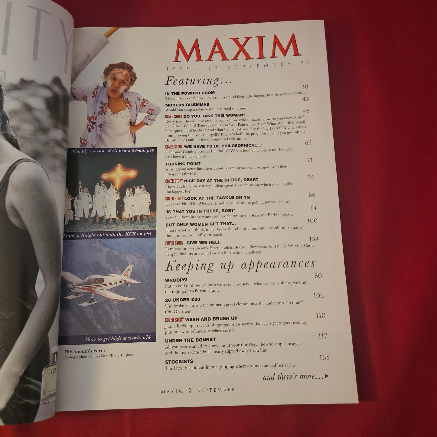 MAXIM Magazine September 1996 Issue 17 (1318) Lisa B Eric Cantona Jamie Redknapp