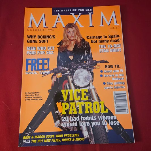 MAXIM Magazine October 1995 Issue 6 (1318) Sophie Marceau Biker Leather Harley
