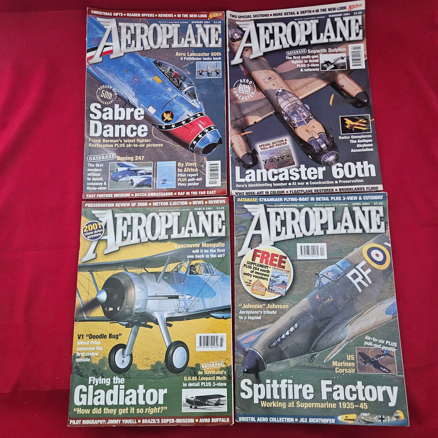 BUNDLE 4x AEROPLANE Magazines Job Lot Early 2001 Sequential Run (BJL0138)