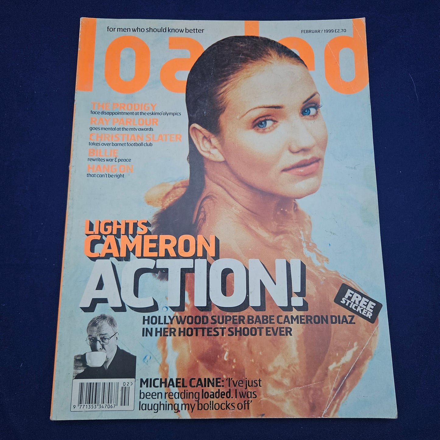 Loaded Magazine  February 1999  (1327) Cameron Diaz POSTER Michael Caine Slater