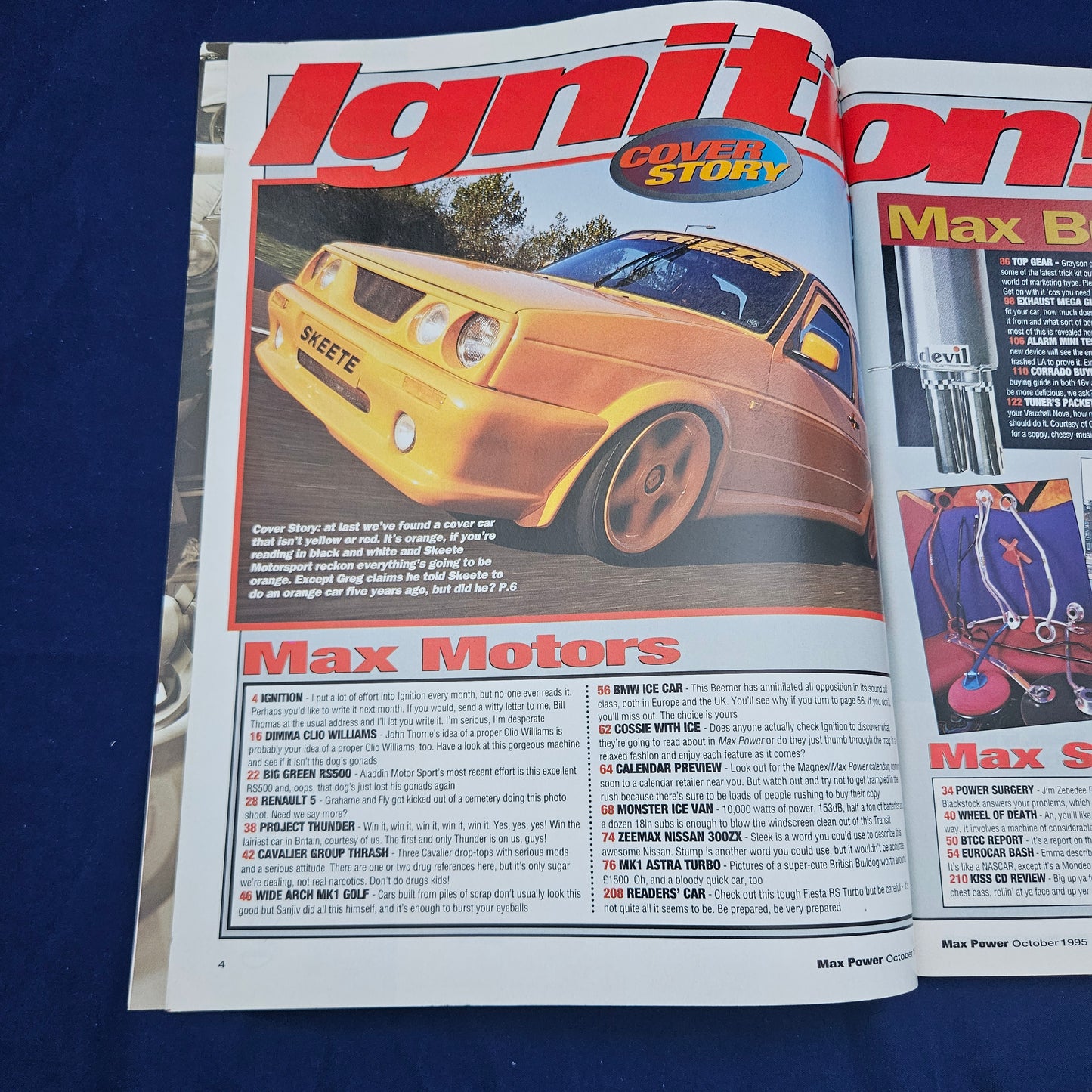 Max Power Magazine October 1995 (1329) Dimma Clio Williams Mk1 Golf Zeemax 300ZX
