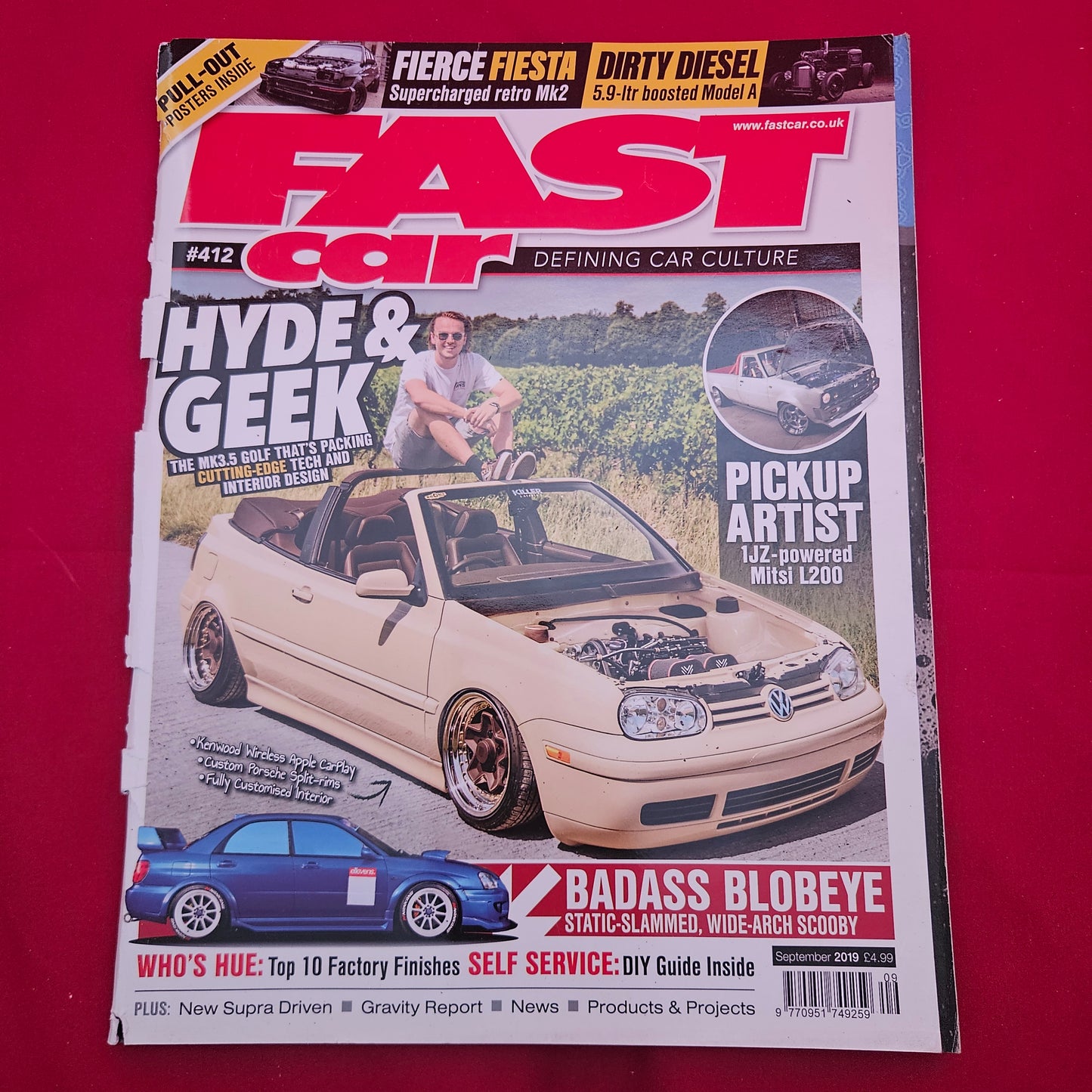 Fast Car Magazine September 2019 (1337) VW Golf Mk3.5 Cab Subaru Impreza Supra