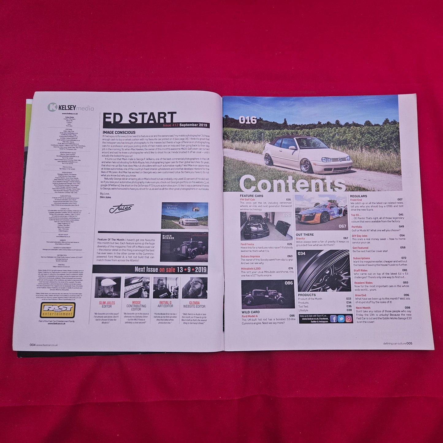 Fast Car Magazine September 2019 (1337) VW Golf Mk3.5 Cab Subaru Impreza Supra