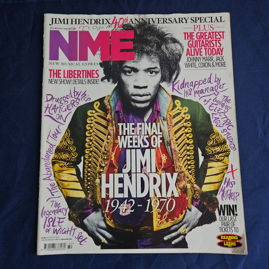 NME Magazine 14 August 2010 (1339) Jimi Hendrix The Libertines Horrors Jack White