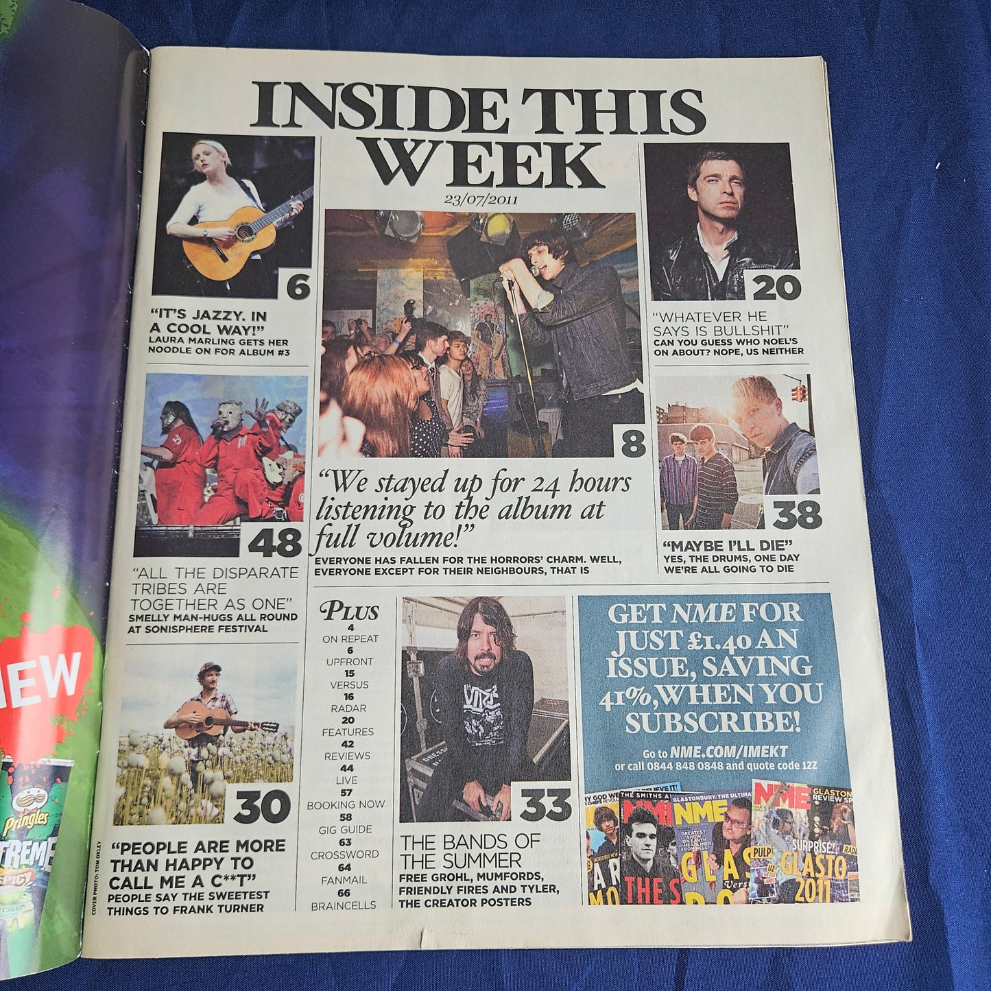 NME Magazine 23 July 2011 (1339) Noel Gallagher Oasis The Horrors Laura Marling