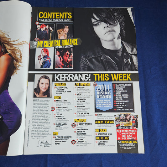 Kerrang Magazine January 8 2011 #1345 (1341) Corey Taylor Slipknot Paramore MCR